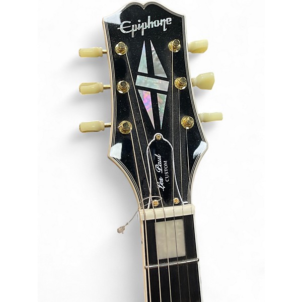 Used Epiphone P90 LES PAUL CUSTOM W/CASE Ebony Solid Body Electric Guitar