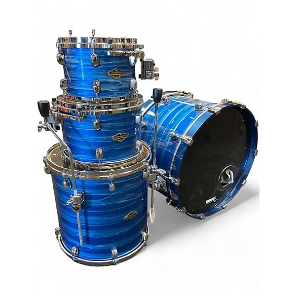 Used TAMA 4 Piece Starclassic Walnut/Birch Lacquer Ocean Blue Ripple Drum Kit