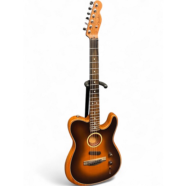 Used Fender Acoustasonic Player Telecaster Brown Sunburst Acoustic Electric Guitar