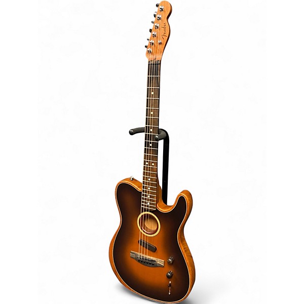Used Fender Acoustasonic Player Telecaster Brown Sunburst Acoustic Electric Guitar
