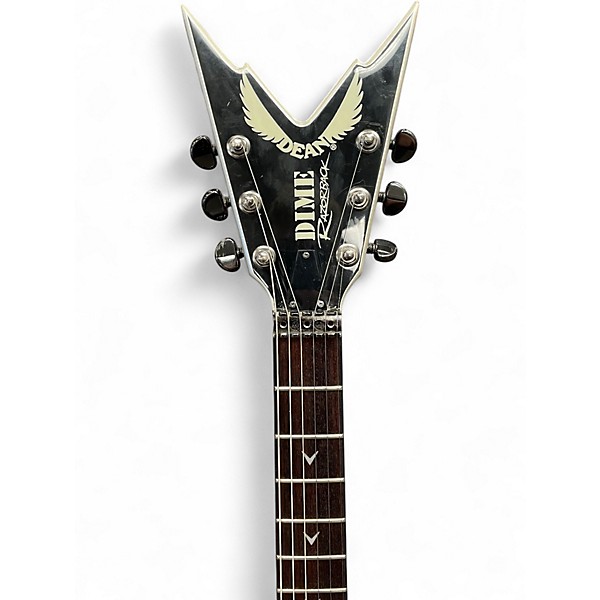 Used Dean Dimebag Razorback Floyd Rose 2 tone black and silver Solid Body Electric Guitar