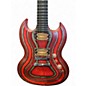Used Gibson ZOOT SUIT SG Red with Black and White Stripes Solid Body Electric Guitar