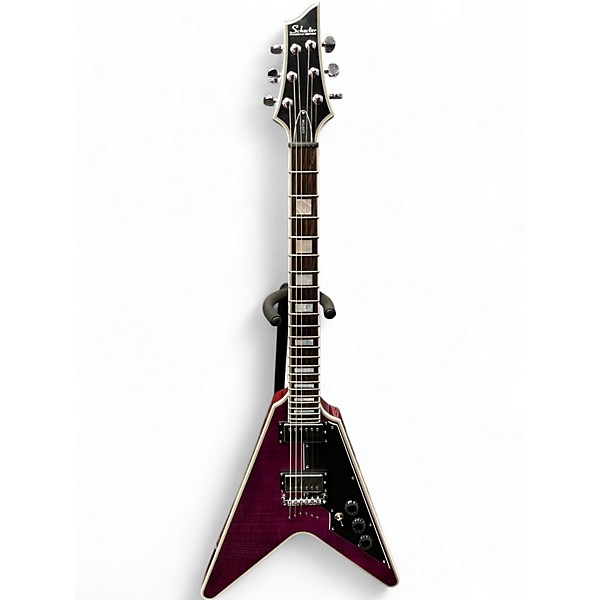 Used Schecter Guitar Research V1 Custom Magenta Solid Body Electric Guitar