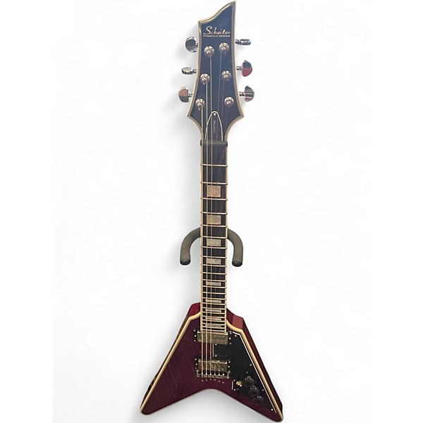 Used Schecter Guitar Research V1 Custom Magenta Solid Body Electric Guitar