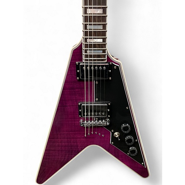 Used Schecter Guitar Research V1 Custom Magenta Solid Body Electric Guitar