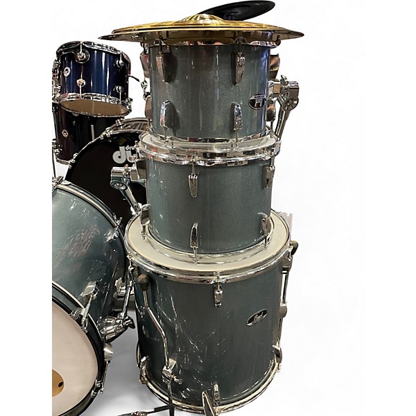 Used Pearl 5 Piece ROADSHOW CHARCOAL GREY METALLIC Drum Kit