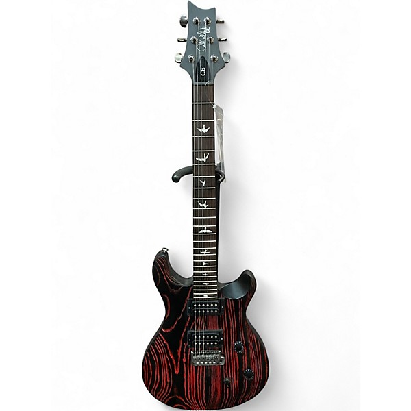 Used PRS SE Swamp Ash CE24 Sandblasted Red Solid Body Electric Guitar