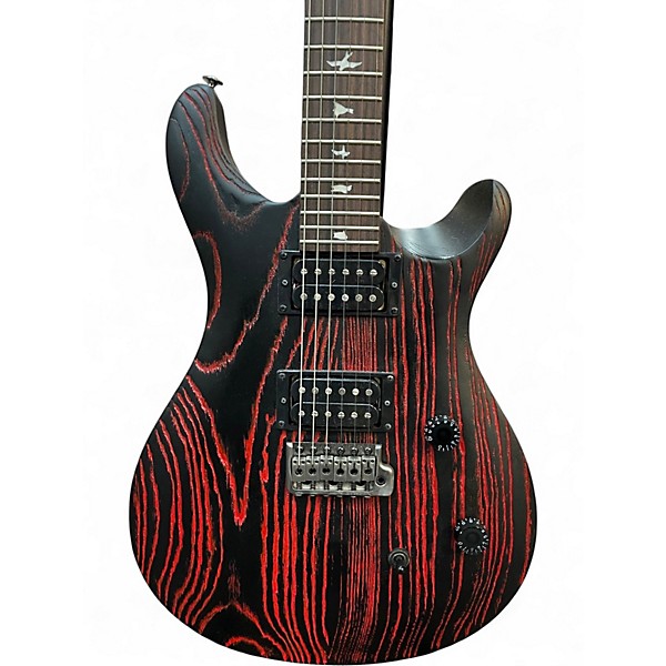 Used PRS SE Swamp Ash CE24 Sandblasted Red Solid Body Electric Guitar