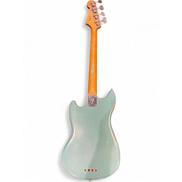 Used Fender JUSTIN MELDAL-JOHNSEN ROADWORN MUSTANG BASS Daphne Blue Electric Bass Guitar