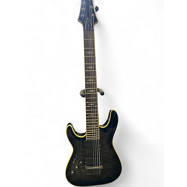 Used Schecter Guitar Research LEFT HANDED HELLRAISER C7 SPECIAL Trans Black Electric Guitar