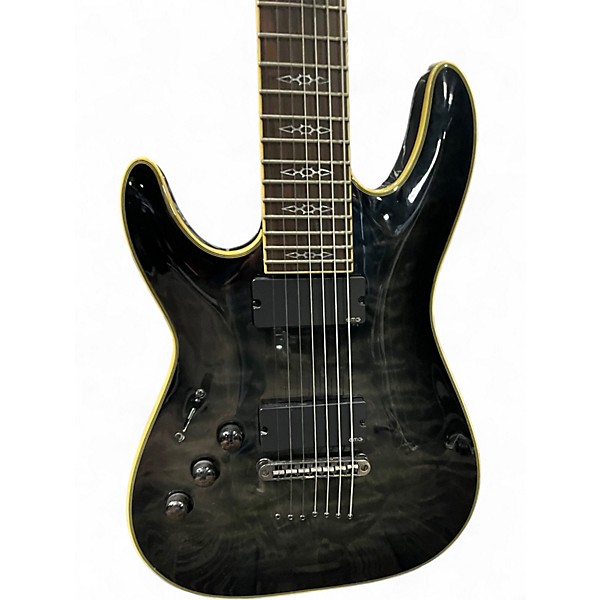 Used Schecter Guitar Research LEFT HANDED HELLRAISER C7 SPECIAL Trans Black Electric Guitar