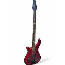 Used Rogue LX200 LEFT HANDED Chrome Red Metallic Electric Bass Guitar