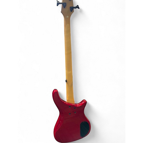 Used Rogue LX200 LEFT HANDED Chrome Red Metallic Electric Bass Guitar