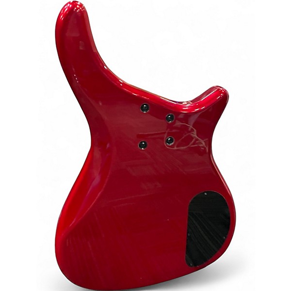 Used Rogue LX200 LEFT HANDED Chrome Red Metallic Electric Bass Guitar