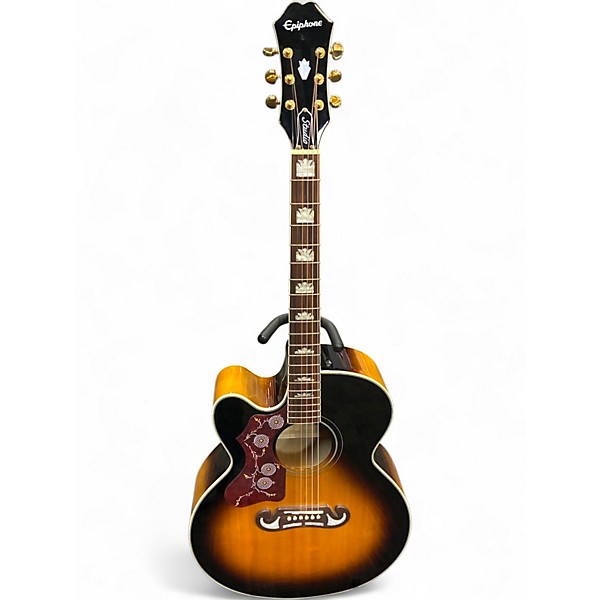 Used Epiphone J200EC STUDIO 2 Color Sunburst Acoustic Electric Guitar