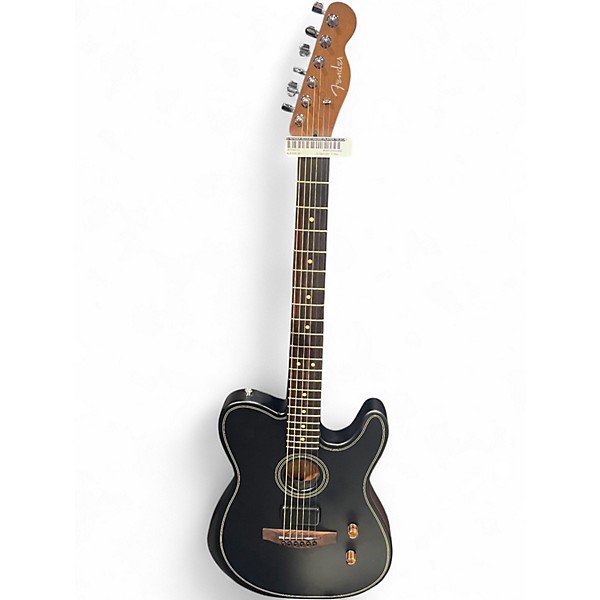 Used Fender Acoustasonic Player Telecaster Black Acoustic Electric Guitar