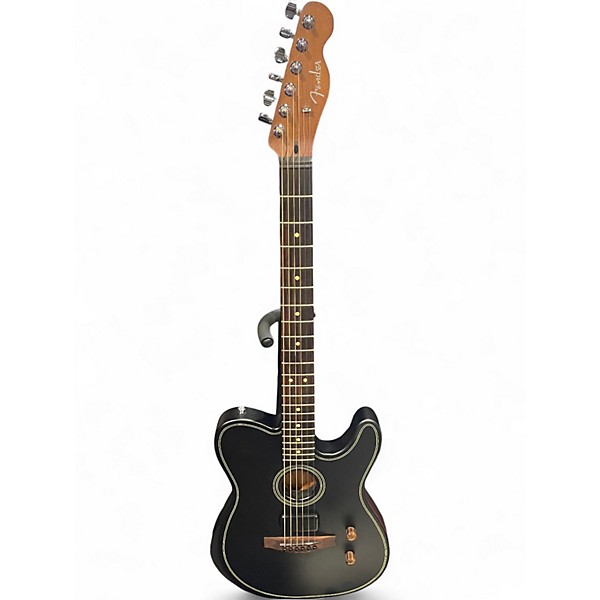 Used Fender Acoustasonic Player Telecaster Black Acoustic Electric Guitar