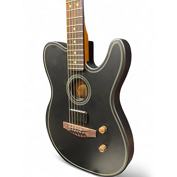Used Fender Acoustasonic Player Telecaster Black Acoustic Electric Guitar