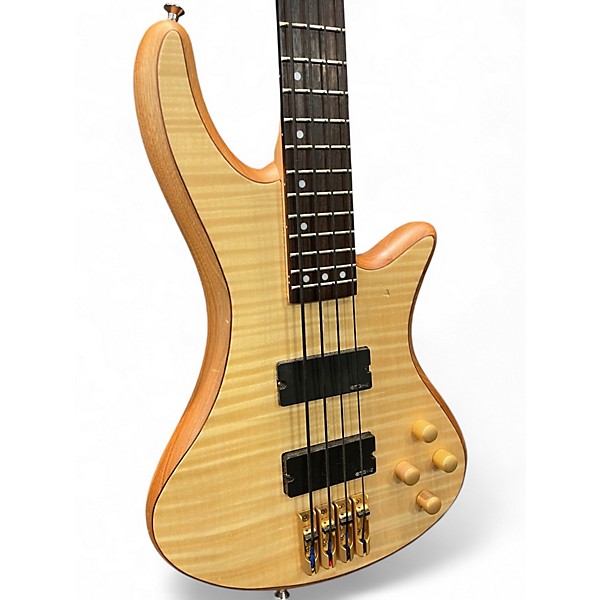 Used Schecter Guitar Research Stiletto Custom 4 String Natural Electric Bass Guitar