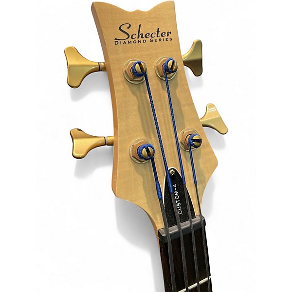 Used Schecter Guitar Research Stiletto Custom 4 String Natural Electric Bass Guitar