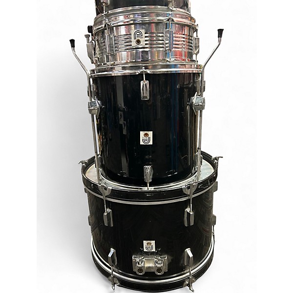 Used Percussion Plus 5 Piece Acoustic Drum Kit Black Drum Kit