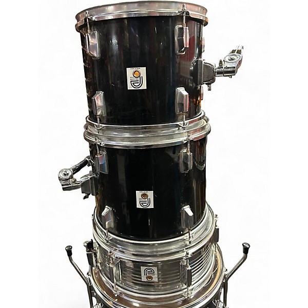Used Percussion Plus 5 Piece Acoustic Drum Kit Black Drum Kit