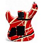 Used EVH Striped Series 5150 Red with Black and White Stripes Solid Body Electric Guitar