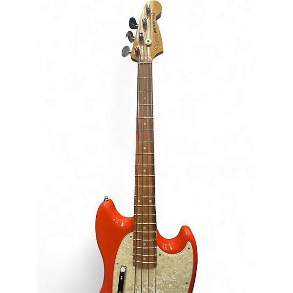 Used Fender Mustang Bass Fiesta Red Electric Bass Guitar