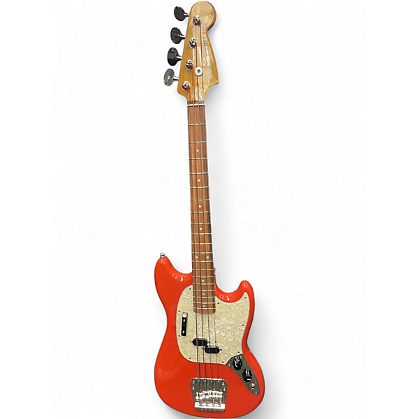 Used Fender Mustang Bass Fiesta Red Electric Bass Guitar