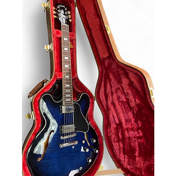 Used Gibson ES335 Figured Deep Ocean Hollow Body Electric Guitar