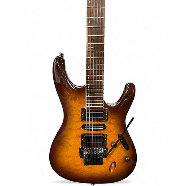 Used Ibanez S670QM DRAGON EYE BURST Solid Body Electric Guitar