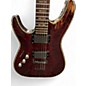 Used Schecter Guitar Research Diamond Series Hellraiser Left Handed Black Cherry Gloss Solid Body Electric Guitar