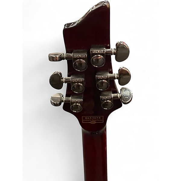 Used Schecter Guitar Research Diamond Series Hellraiser Left Handed Black Cherry Gloss Solid Body Electric Guitar