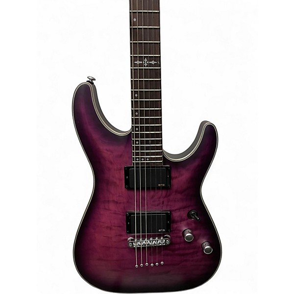 Used Schecter Guitar Research C1 Platinum SATIN PURPLE BURST Solid Body Electric Guitar