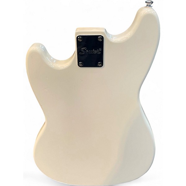 Used Squier Bronco White Electric Bass Guitar