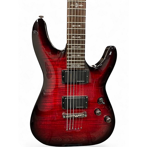 Used Schecter Guitar Research Demon 6 Trans Red Solid Body Electric Guitar