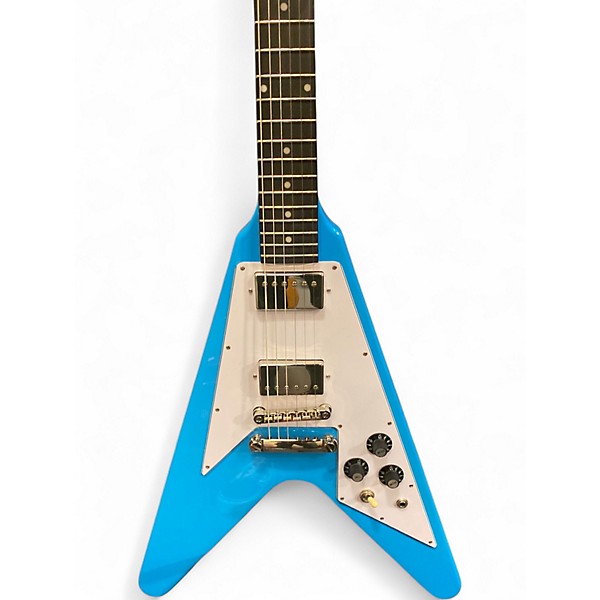 Used Epiphone Flying V 70's  Maui Blue Solid Body Electric Guitar