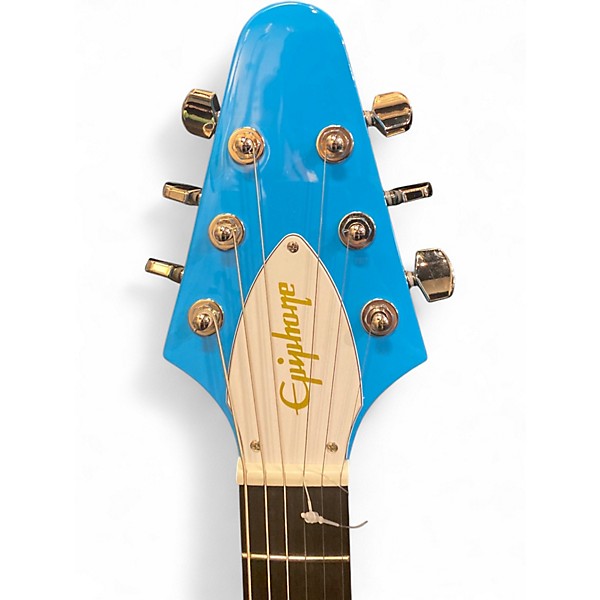 Used Epiphone Flying V 70's  Maui Blue Solid Body Electric Guitar