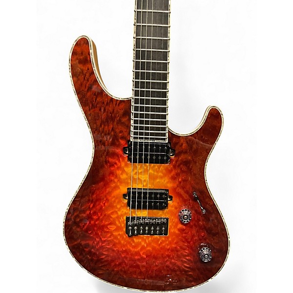 Used Mayones REGIUS 7 QUILTED SUNBURST Solid Body Electric Guitar