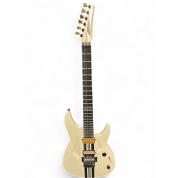 Used Aristides 060 WHITE WITH BLACK STRIPES Solid Body Electric Guitar