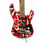 Used EVH Striped Series Frankie Red with Black and White Stripes Solid Body Electric Guitar