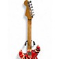 Used EVH Striped Series Frankie Red with Black and White Stripes Solid Body Electric Guitar