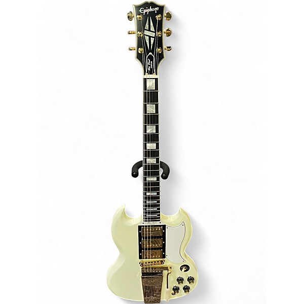 Used Epiphone Les Paul Custom White Solid Body Electric Guitar