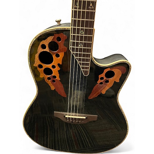 Used 2010s Ovation C2078AX Custom Elite Black Acoustic Electric Guitar