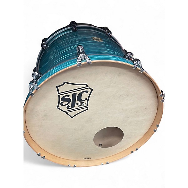 Used SJC Drums 3 Piece PROVIDENCE OYSTER MARINE Drum Kit