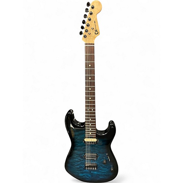 Used 2016 Charvel Pro Mod San Dimas HH HT Trans Blue Burst Solid Body Electric Guitar