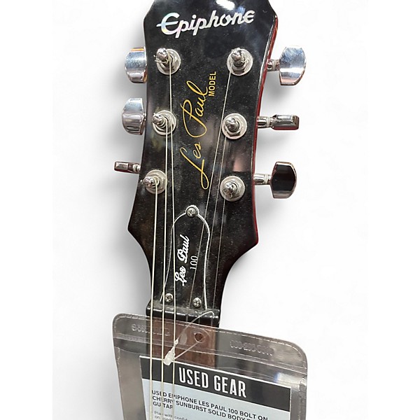 Used Epiphone Les Paul 100 Bolt On Cherry Sunburst Solid Body Electric Guitar