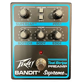 Used 2025 Peavy Bandit Supreme Teal Stripe Preamp Effect Pedal