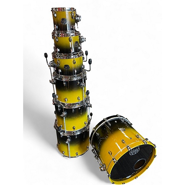 Used Mapex 7 Piece Saturn Studioease 6 Piece Sulphur Fade Drum Kit