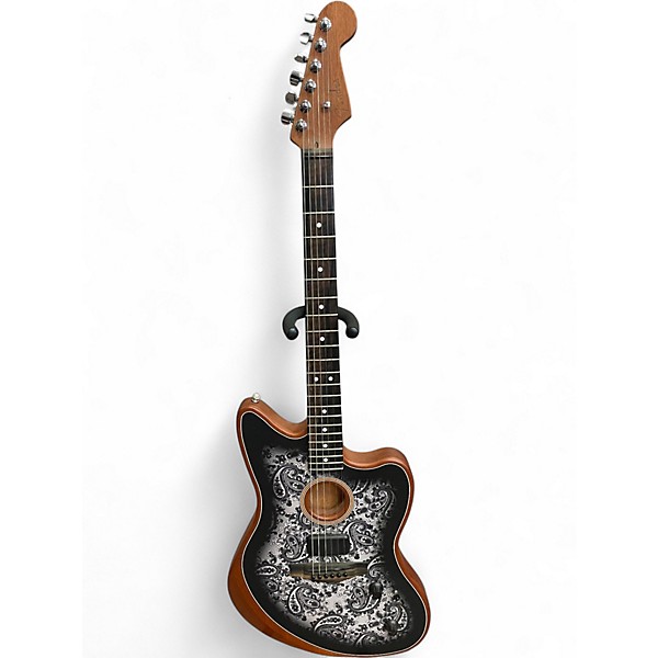 Used Fender AMERICAN ACOUSTASONIC JAZZMASTER BLACK PAISLEY Acoustic Electric Guitar